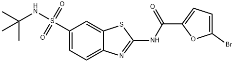 5-bromo-N-{6-[(tert-butylamino)sulfonyl]-1,3-benzothiazol-2-yl}-2-furamide Struktur