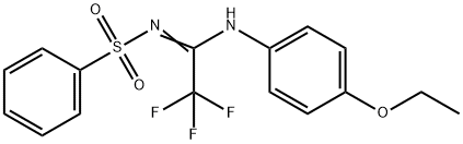 N-[N-(4-ethoxyphenyl)-2,2,2-trifluoroethanimidoyl]benzenesulfonamide Struktur