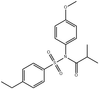 4-ethyl-N-isobutyryl-N-(4-methoxyphenyl)benzenesulfonamide Struktur