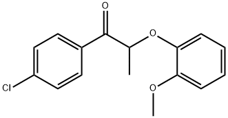 1-(4-chlorophenyl)-2-(2-methoxyphenoxy)-1-propanone Struktur