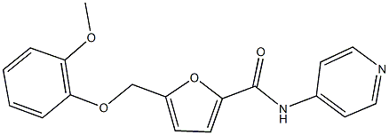 5-[(2-methoxyphenoxy)methyl]-N-(4-pyridinyl)-2-furamide Struktur