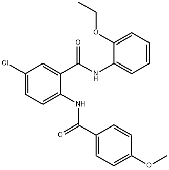 5-chloro-N-(2-ethoxyphenyl)-2-[(4-methoxybenzoyl)amino]benzamide Struktur