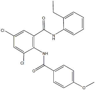 3,5-dichloro-N-(2-ethylphenyl)-2-[(4-methoxybenzoyl)amino]benzamide Struktur