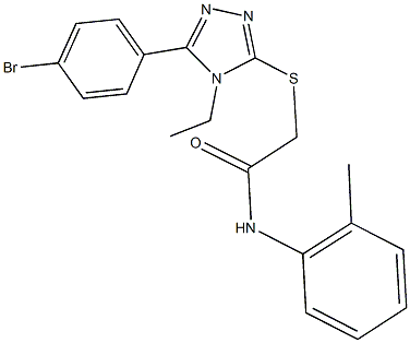 2-{[5-(4-bromophenyl)-4-ethyl-4H-1,2,4-triazol-3-yl]sulfanyl}-N-(2-methylphenyl)acetamide Struktur