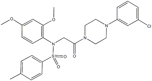 N-{2-[4-(3-chlorophenyl)-1-piperazinyl]-2-oxoethyl}-N-(2,4-dimethoxyphenyl)-4-methylbenzenesulfonamide Struktur