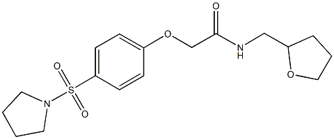 2-[4-(1-pyrrolidinylsulfonyl)phenoxy]-N-(tetrahydro-2-furanylmethyl)acetamide Struktur