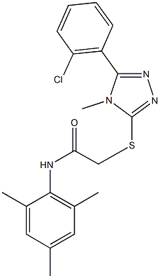 2-{[5-(2-chlorophenyl)-4-methyl-4H-1,2,4-triazol-3-yl]sulfanyl}-N-mesitylacetamide Struktur