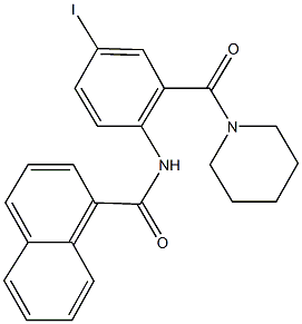 N-[4-iodo-2-(1-piperidinylcarbonyl)phenyl]-1-naphthamide Struktur