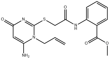 methyl 2-({[(1-allyl-6-amino-4-oxo-1,4-dihydro-2-pyrimidinyl)sulfanyl]acetyl}amino)benzoate Struktur