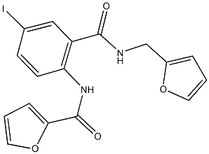 N-(2-{[(2-furylmethyl)amino]carbonyl}-4-iodophenyl)-2-furamide Struktur