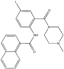 N-{4-iodo-2-[(4-methyl-1-piperazinyl)carbonyl]phenyl}-1-naphthamide Struktur