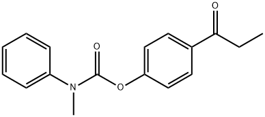 4-propionylphenyl methyl(phenyl)carbamate Struktur