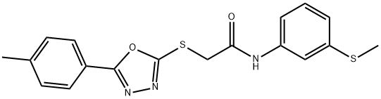 2-{[5-(4-methylphenyl)-1,3,4-oxadiazol-2-yl]sulfanyl}-N-[3-(methylsulfanyl)phenyl]acetamide Struktur