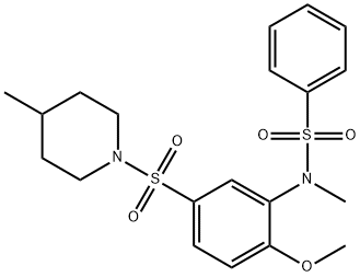 N-{2-methoxy-5-[(4-methyl-1-piperidinyl)sulfonyl]phenyl}-N-methylbenzenesulfonamide Struktur