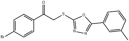 1-(4-bromophenyl)-2-{[5-(3-methylphenyl)-1,3,4-oxadiazol-2-yl]sulfanyl}ethanone Struktur