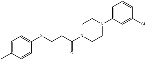 3-[4-(3-chlorophenyl)-1-piperazinyl]-3-oxopropyl 4-methylphenyl sulfide Struktur