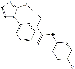 N-(4-chlorophenyl)-3-[(1-phenyl-1H-tetraazol-5-yl)sulfanyl]propanamide Struktur