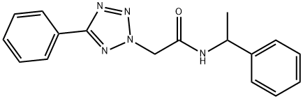 N-(1-phenylethyl)-2-(5-phenyl-2H-tetraazol-2-yl)acetamide Struktur