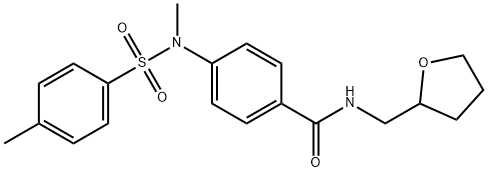 4-{methyl[(4-methylphenyl)sulfonyl]amino}-N-(tetrahydro-2-furanylmethyl)benzamide Struktur