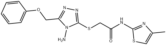 2-{[4-amino-5-(phenoxymethyl)-4H-1,2,4-triazol-3-yl]sulfanyl}-N-(4-methyl-1,3-thiazol-2-yl)acetamide Struktur