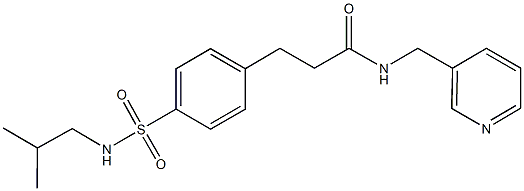 3-{4-[(isobutylamino)sulfonyl]phenyl}-N-(3-pyridinylmethyl)propanamide Struktur