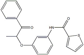 N-[3-(1-methyl-2-oxo-2-phenylethoxy)phenyl]-2-thiophenecarboxamide Struktur