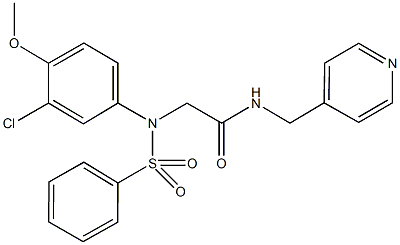 2-[3-chloro-4-methoxy(phenylsulfonyl)anilino]-N-(4-pyridinylmethyl)acetamide Struktur