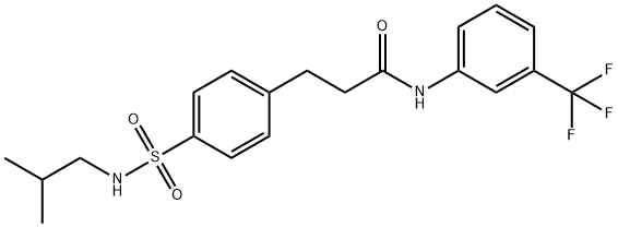 3-{4-[(isobutylamino)sulfonyl]phenyl}-N-[3-(trifluoromethyl)phenyl]propanamide Struktur