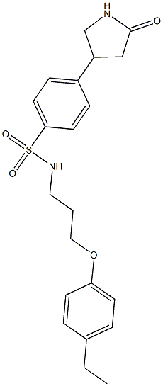 N-[3-(4-ethylphenoxy)propyl]-4-(5-oxo-3-pyrrolidinyl)benzenesulfonamide Struktur