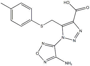 1-(4-amino-1,2,5-oxadiazol-3-yl)-5-{[(4-methylphenyl)thio]methyl}-1H-1,2,3-triazole-4-carboxylicacid Struktur