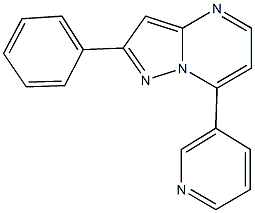 2-phenyl-7-(3-pyridinyl)pyrazolo[1,5-a]pyrimidine Struktur