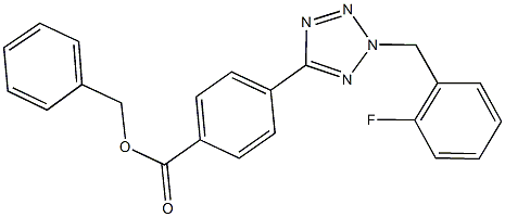 benzyl 4-[2-(2-fluorobenzyl)-2H-tetraazol-5-yl]benzoate Struktur