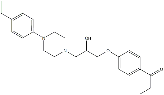 1-(4-{3-[4-(4-ethylphenyl)-1-piperazinyl]-2-hydroxypropoxy}phenyl)-1-propanone Struktur