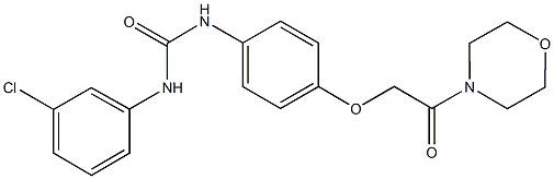 N-(3-chlorophenyl)-N'-{4-[2-(4-morpholinyl)-2-oxoethoxy]phenyl}urea Struktur