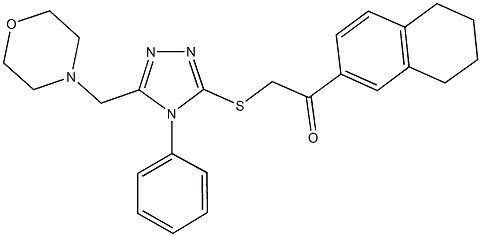 2-{[5-(4-morpholinylmethyl)-4-phenyl-4H-1,2,4-triazol-3-yl]sulfanyl}-1-(5,6,7,8-tetrahydro-2-naphthalenyl)ethanone Struktur