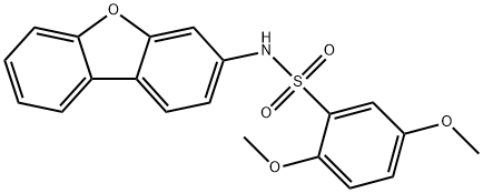 N-dibenzo[b,d]furan-3-yl-2,5-dimethoxybenzenesulfonamide Struktur