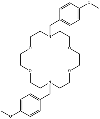 7,16-bis(4-methoxybenzyl)-1,4,10,13-tetraoxa-7,16-diazacyclooctadecane Struktur