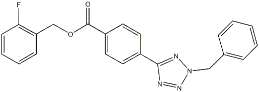 2-fluorobenzyl 4-(2-benzyl-2H-tetraazol-5-yl)benzoate Struktur