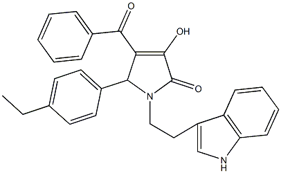 4-benzoyl-5-(4-ethylphenyl)-3-hydroxy-1-[2-(1H-indol-3-yl)ethyl]-1,5-dihydro-2H-pyrrol-2-one Struktur