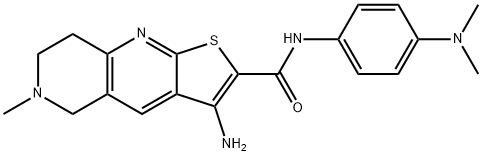 3-amino-N-[4-(dimethylamino)phenyl]-6-methyl-5,6,7,8-tetrahydrothieno[2,3-b][1,6]naphthyridine-2-carboxamide Struktur