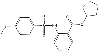 cyclopentyl 2-({[4-(methylsulfanyl)phenyl]sulfonyl}amino)benzoate Struktur