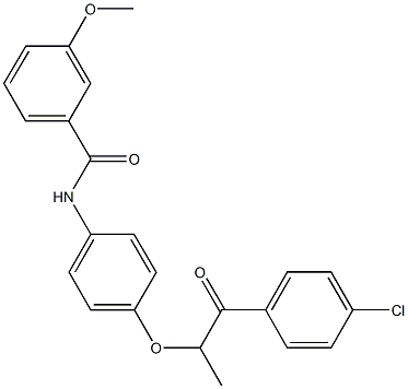 N-{4-[2-(4-chlorophenyl)-1-methyl-2-oxoethoxy]phenyl}-3-methoxybenzamide Struktur