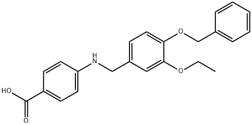 4-{[4-(benzyloxy)-3-ethoxybenzyl]amino}benzoicacid Struktur