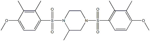 1,4-bis[(4-methoxy-2,3-dimethylphenyl)sulfonyl]-2-methylpiperazine Struktur