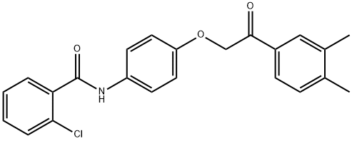 2-chloro-N-{4-[2-(3,4-dimethylphenyl)-2-oxoethoxy]phenyl}benzamide Struktur