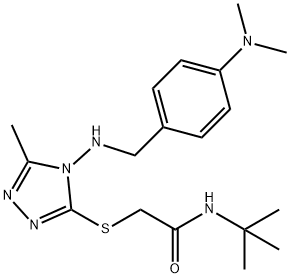 N-(tert-butyl)-2-[(4-{[4-(dimethylamino)benzyl]amino}-5-methyl-4H-1,2,4-triazol-3-yl)sulfanyl]acetamide Struktur