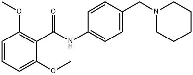 2,6-dimethoxy-N-[4-(1-piperidinylmethyl)phenyl]benzamide Struktur