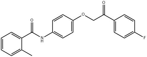 N-{4-[2-(4-fluorophenyl)-2-oxoethoxy]phenyl}-2-methylbenzamide Struktur