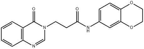 N-(2,3-dihydro-1,4-benzodioxin-6-yl)-3-(4-oxo-3(4H)-quinazolinyl)propanamide Struktur