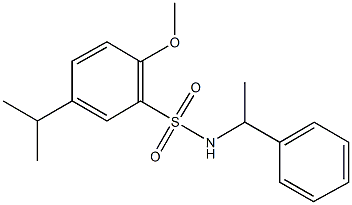 5-isopropyl-2-methoxy-N-(1-phenylethyl)benzenesulfonamide Struktur